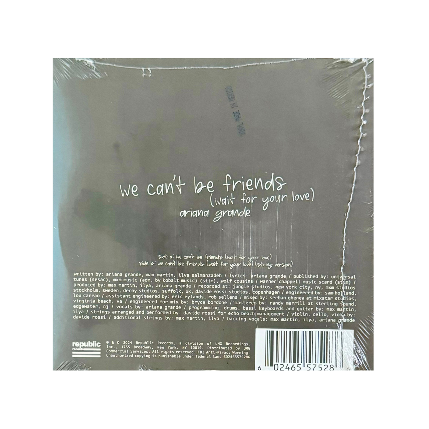 we can't be friends (wait for your love) [Limited Edition 7" 45RPM Clear Vinyl]